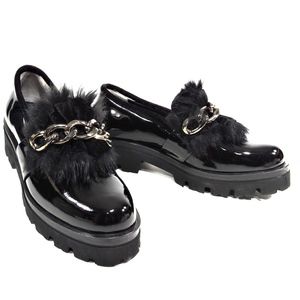 BALDININI Women's Black Patent Leather Loafers